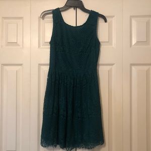 🌞Forest Green Lace Dress